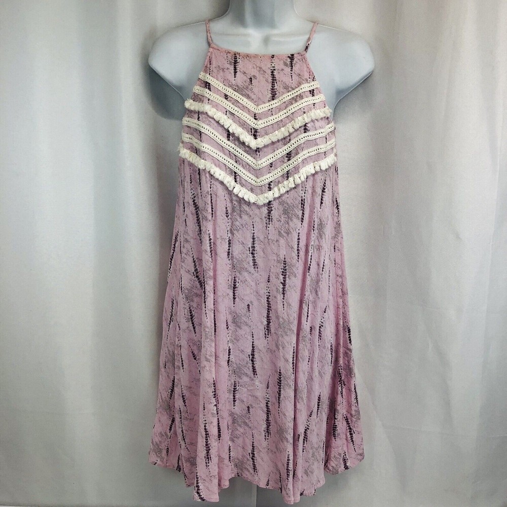 Womens Small Flowy Boho Pink Purple Tunic Tank Top by C'isa